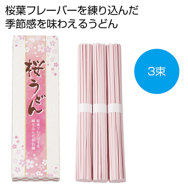 桜葉フレーバーを練りこんだ春を感じさせるうどんです。