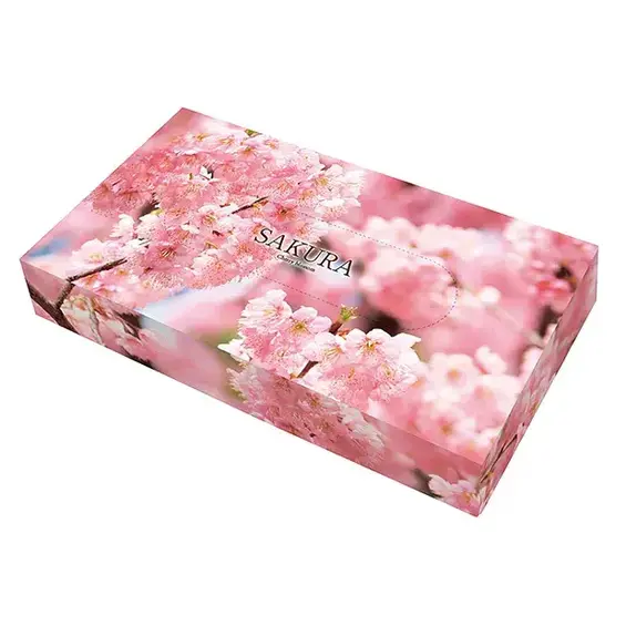 桜の花が春の訪れを感じさせるボックスティッシュです。