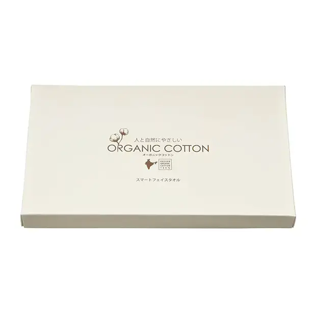 専用のORGANIC COTTONの印字入り化粧箱入りです。