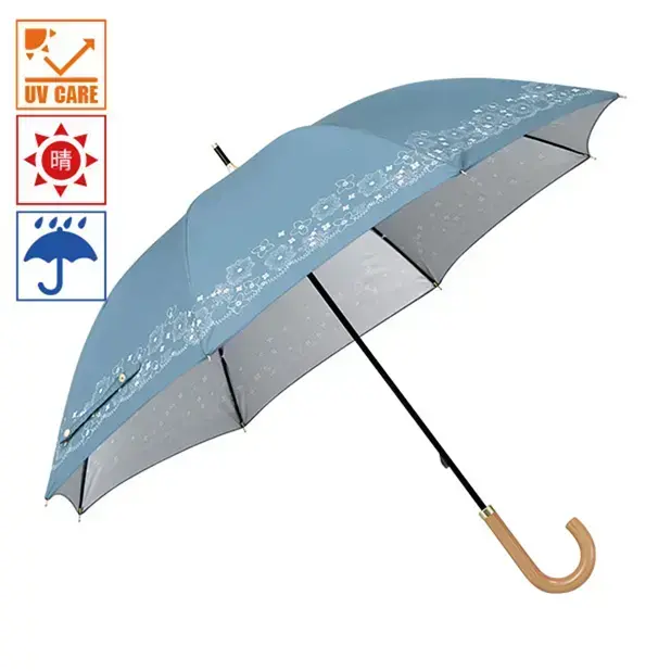 紫外線遮蔽率99.9%　UPF 50+の晴雨兼用長傘です。