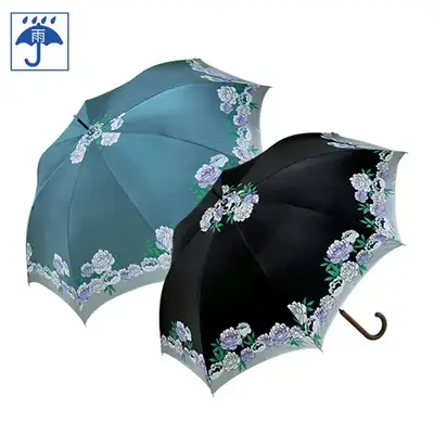 サテン生地＆具イラスファイバーを使用した高級感漂う雨用の長傘です。