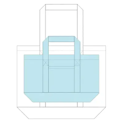 デニムライントート【ブルーバック&ブルーライン】とのサイズ比較。大きさの違いが一目で分かります。 デニムライントート【ブルーバック&ブルーライン】とのサイズ比較。大きさの違いが一目で分かります。