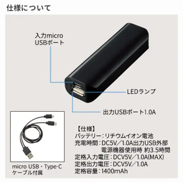 micro USB・Type-Cケーブル付