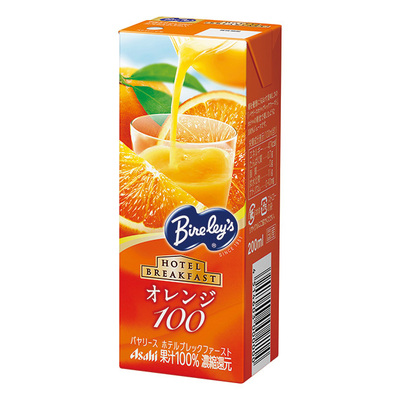 「バヤリース」ホテルブレックファースト オレンジ100 (LL) 紙パックスリム200ml 「バヤリース」ホテルブレックファースト オレンジ100 (LL) 紙パックスリム200ml