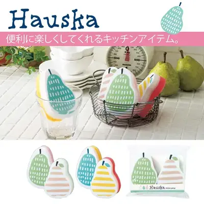 食器洗いも楽しくかわいく!ラ・フランスを象ったかわいいスポンジ2個セットです。 食器洗いも楽しくかわいく!ラ・フランスを象ったかわいいスポンジ2個セットです。