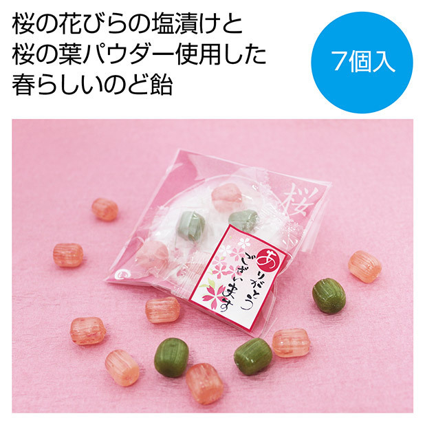 桜の花びらの塩漬けを使用した春らしいプチギフトです。