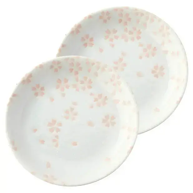 桜の花模様の小皿2枚組。