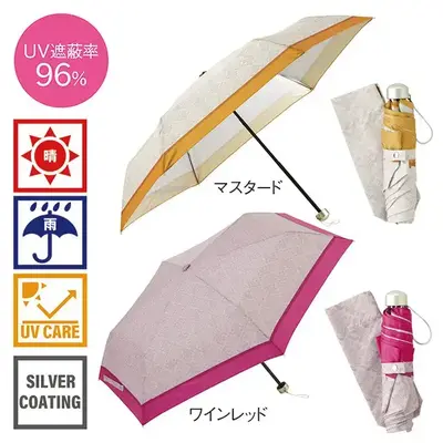 どんなコーデもたちまちエレガントな雰囲気、レディース向けの晴雨兼用折り畳み傘。 どんなコーデもたちまちエレガントな雰囲気、レディース向けの晴雨兼用折り畳み傘。