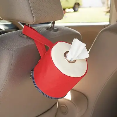 ヘッドレストにぶら下げて車内で使用。