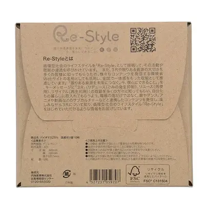 裏面にはRe-Styleの記載が入れられています。