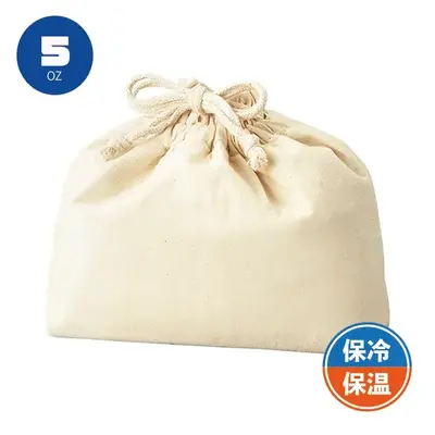 ランチバッグとしての使用がおすすめな保冷温タイプのコットン巾着です。 ランチバッグとしての使用がおすすめな保冷温タイプのコットン巾着です。