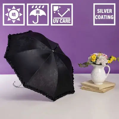 薔薇のエンボス加工が上品な晴雨兼用傘です。
