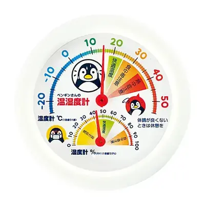熱中症やインフルエンザなど、危険ゾーンの表示がわかりやすい温湿度計です。 熱中症やインフルエンザなど、危険ゾーンの表示がわかりやすい温湿度計です。