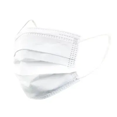 飛沫飛散防止効果の高い3層構造の不織布マスクです。
