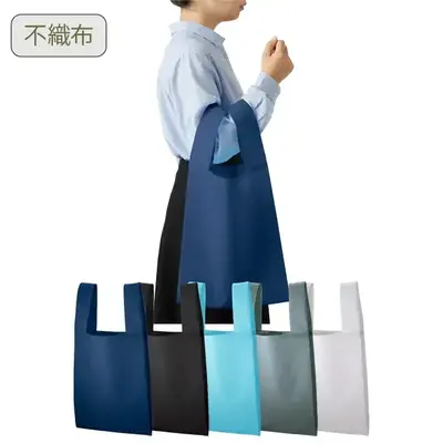 レジ袋と同一形状でお弁当なども入れやすい、リーズナブルな価格帯の不織布エコバッグです。