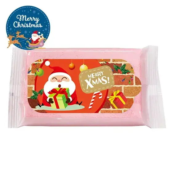バラマキやべた付に最適なクリスマス仕様のウェットティッシュです。