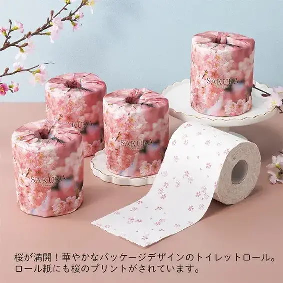 桜が描かれた華やかなパッケージは積み上げディスプレイでイベントを盛り上げます。