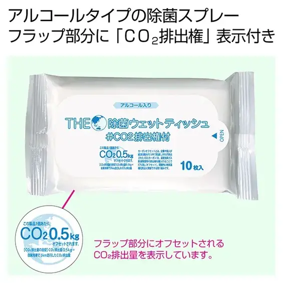 1個あたり、CO2排出量が0.5kgオフセットされます。