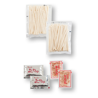 半生きしめん100g×2 めんつゆ25g×2 かつおかれぶし削り節1g×2 半生きしめん100g×2 めんつゆ25g×2 かつおかれぶし削り節1g×2
