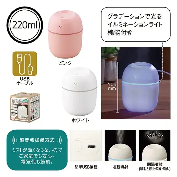 ラウンドタイプUSB加湿器