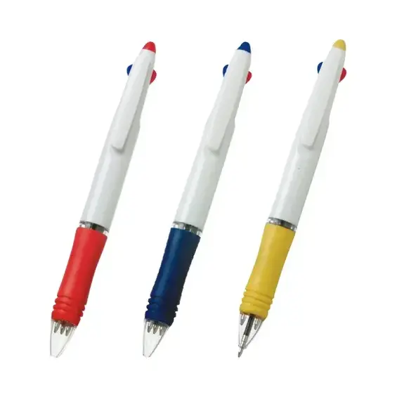 持ちやすい太軸の3色ボールペン。