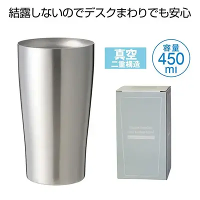 たっぷり450ml容量の真空ステンレス構造のタンブラーです。 たっぷり450ml容量の真空ステンレス構造のタンブラーです。