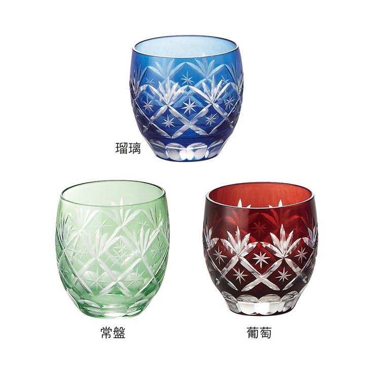切子グラス3種からお選びいただけます。