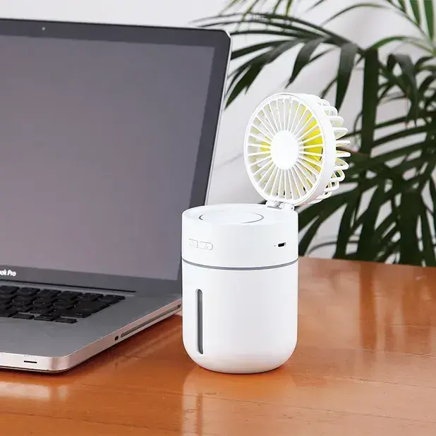 充電式卓上加湿機+ミストファン