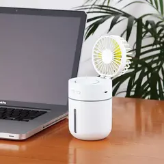 充電式卓上加湿機+ミストファン
