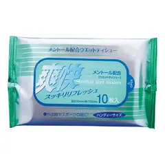 メントール配合ウェットティシュー10枚入
