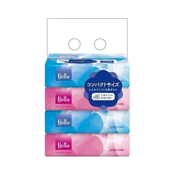 ハローコンパクトソフトパックティッシュ150W4個組