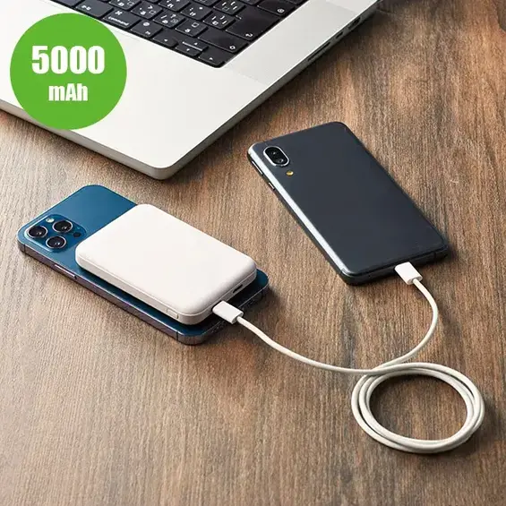 ワイヤレス充電対応マグネット式モバイルバッテリー5000