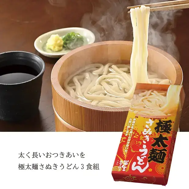 太く長いおつきあいを 極太麺さぬきうどん3食組