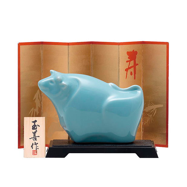 開運干支 丑青磁(豆)