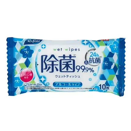 アルコール除菌ポケットウェットティッシュ10枚