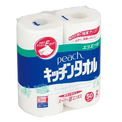 エリエールピーチキッチンタオル2ロール(50カット)
